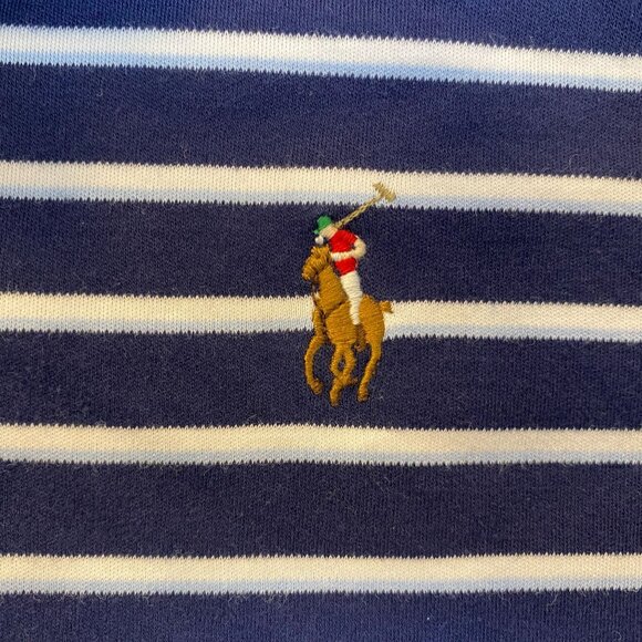 Polo Ralph Lauren Mens Polo Shirt 2XL Pima Soft Touch Navy & White Short Sleeve - Picture 7 of 7